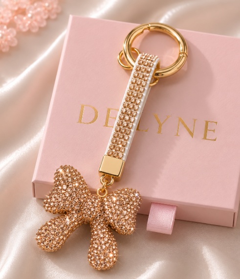 Golden Bow Bag Charm