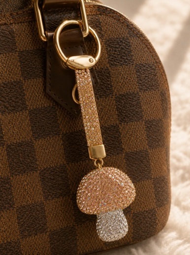 Golden Mushroom Bag Charm